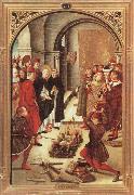 BERRUGUETE, Pedro Scenes from the Life of Saint Dominic:The Burning of the Books oil